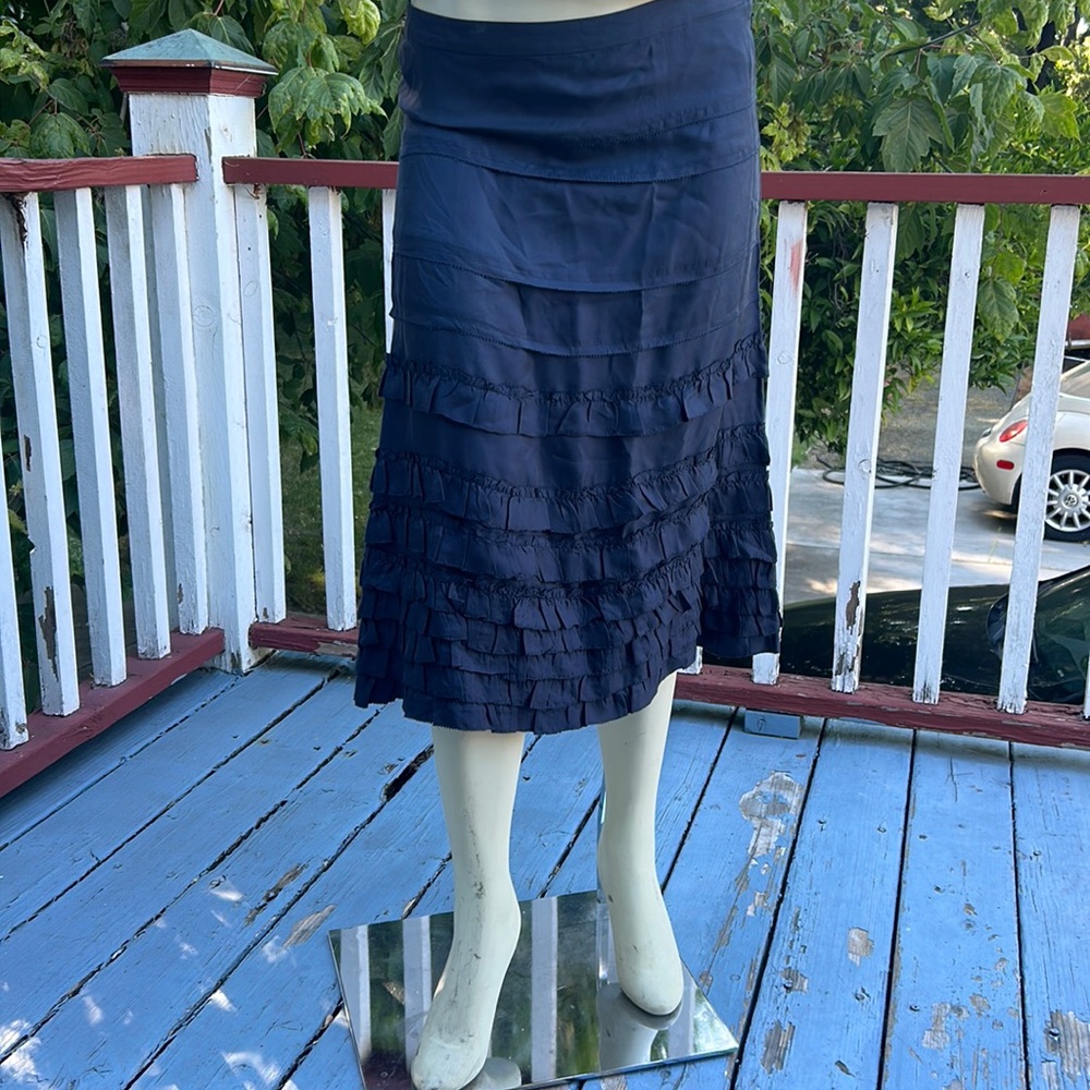 Tiered Ruffled Skirt in Navy